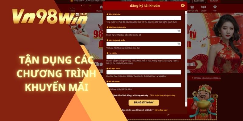 Tận dụng các chương trình khuyến mãi